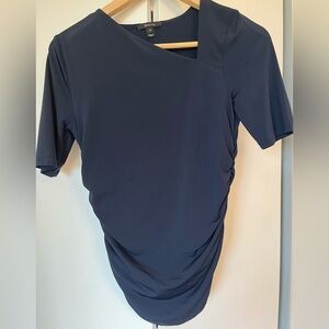 RW&CO Navy Ruched Dressy T- Shirt